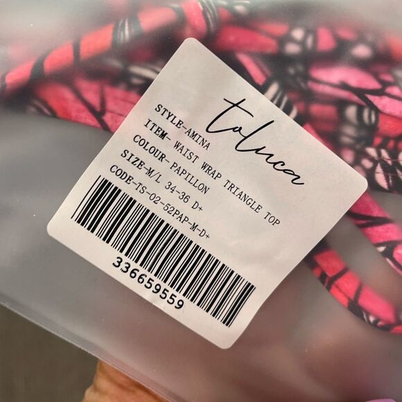 NWT Toluca Amina Bikini Top Waist Wrap Triangle Papillon Size M/L - Picture 2 of 7